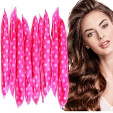 Satin Sponge Rollers for Hair - AHSNYLC 9PCS 1 Count Pack of 1 , Pink