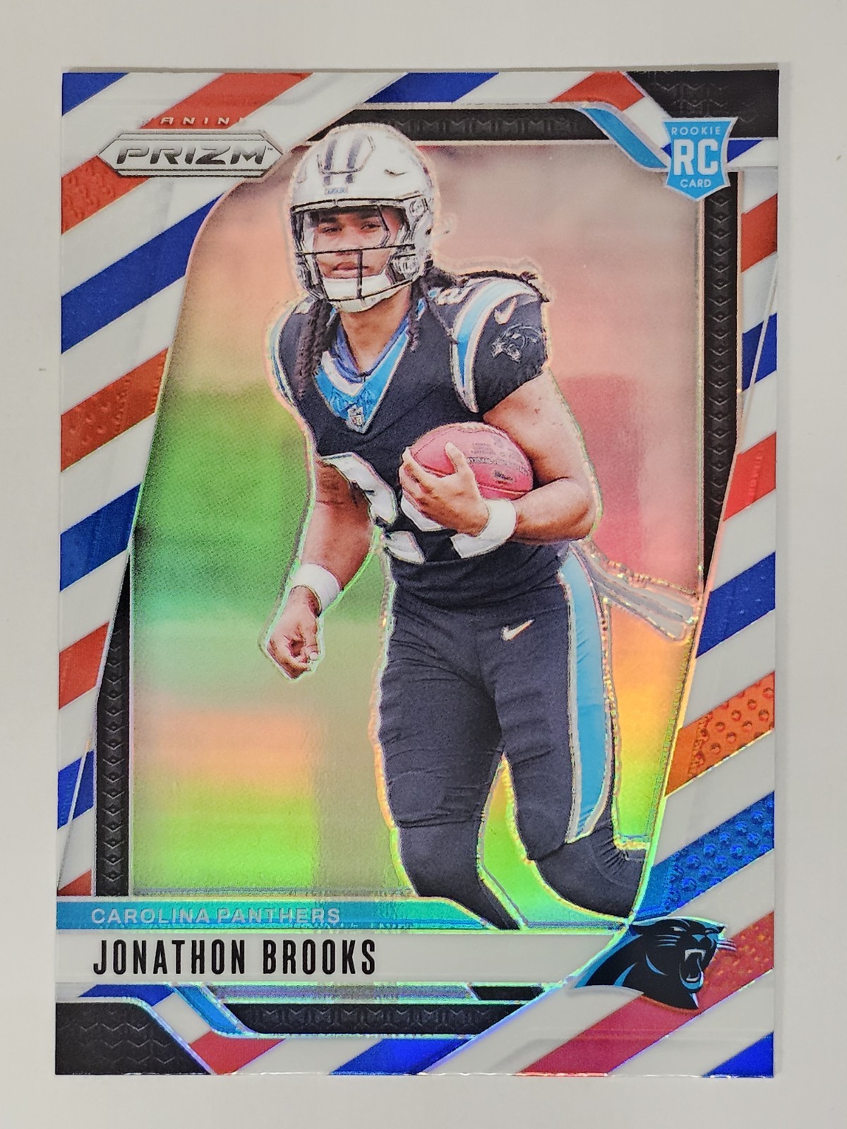 2024 Panini Prizm Jonathon Brooks Red White Blue Prizm #357 Carolina Panthers RC