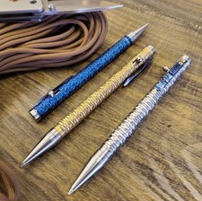 TC4 Titanium Mechanical Bolt Action 0.7Mm Pencil with Damascus Clip Tactical Pen