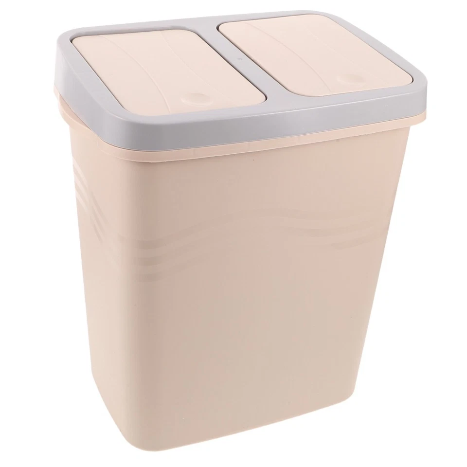  Badezimmer Mülleimer mit Klappdeckel – 18L Abfalleimer mit Doppelkammer – - Bild 3 von 4