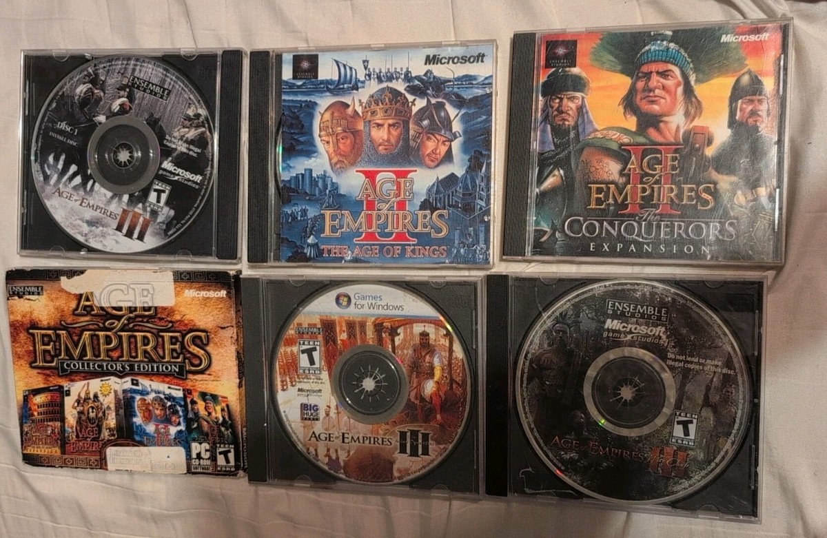 Age Of Empires PC Game Disc Lot AOE 2,3,Collectors Edition, And