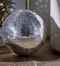 Mirror Disco Ball 30cm Silver Hanging Glitter Ball For DJ Dance Party Parties
