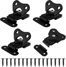 4-Pack Black Spring Loaded Butterfly Twist Latch and Keeper Metal Hardware Toggl