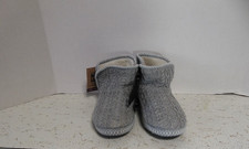 NWT Muk Luks Knit Back Boot 7/8 Medium Grey/ Blue Women's Slipper
