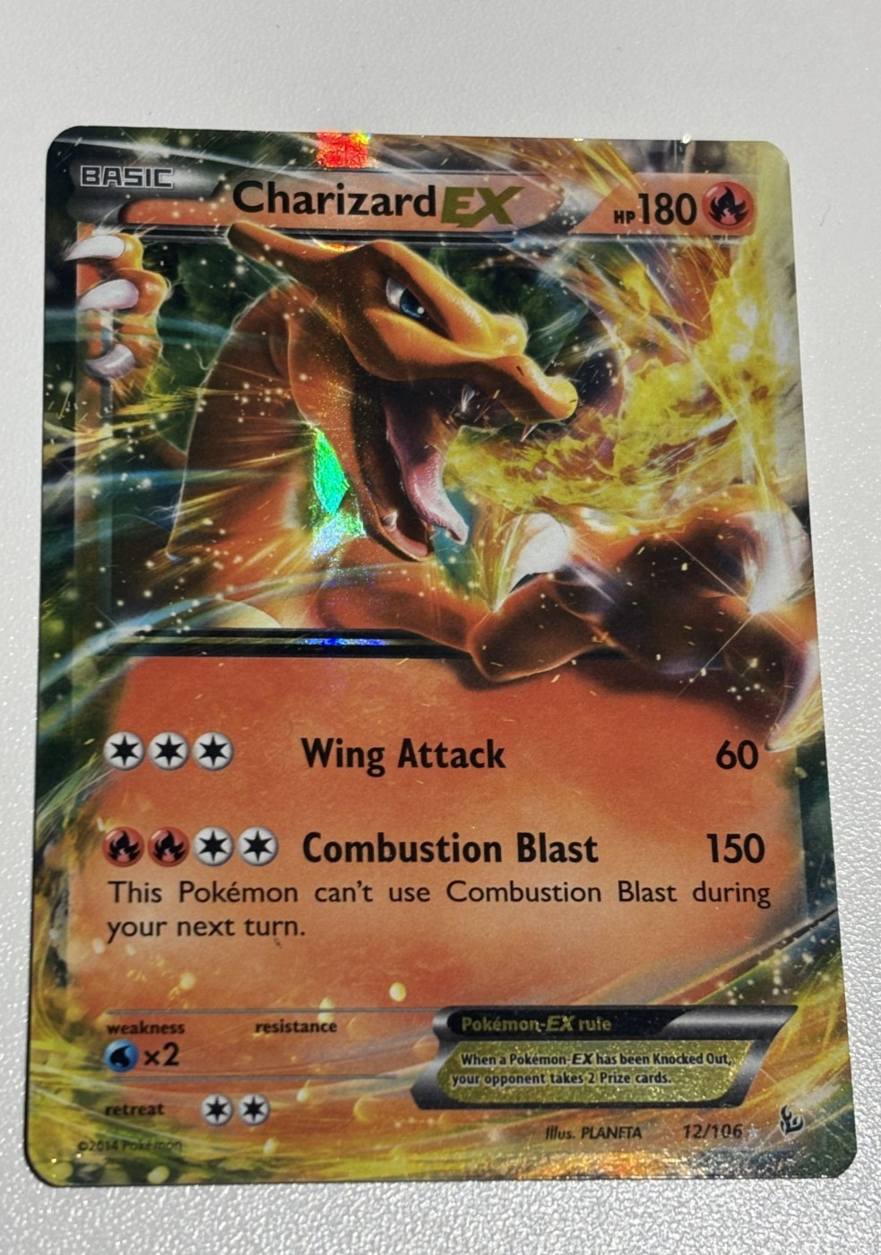 Pokemon TCG- Charizard EX (Full Art) 12/106 Flashfire rare Holo NM