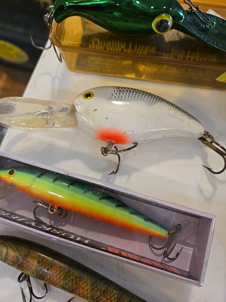 Leurre vintage Bagley Crankbait B plat occasion glisse tout laiton Htf