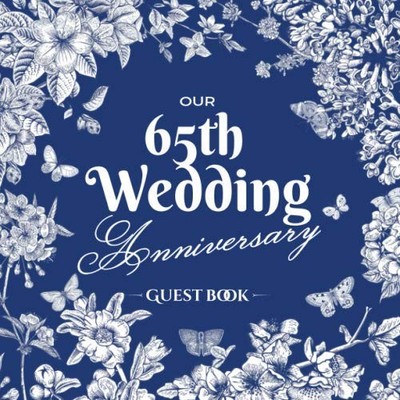 Our 65th Wedding Anniversary - Guest Book: Blue Sapphire Wedding Decorations - 6