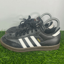 Adidas Samba Classic kid size 3 Black White Gum Athletic Leather Shoes Sneaker