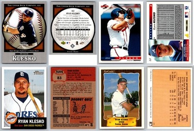 Ryan Klesko 4 Card Lot - Rookie RC Atlanta Braves San Diego Padres SF Giants 