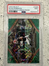 2023 Panini Select Football RC Bijan Robinson Snapshots Green Prizm /5 PSA 9