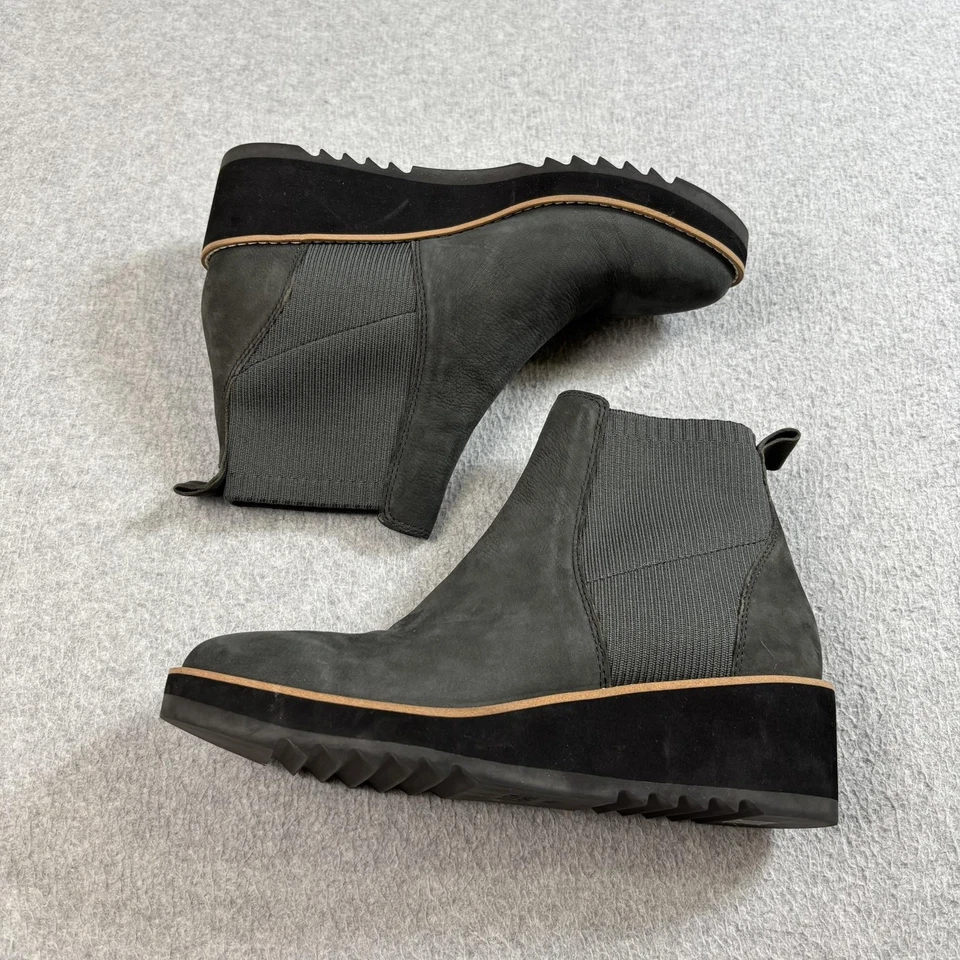 Botas Eileen Fisher para mujer talla 8,5 gris cuña Chelsea plataforma cuero nobuck Foto 4 de 4