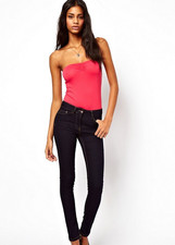 Ex ASOS Bandeau Body Pink Top UK Size 10