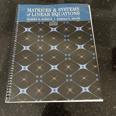 MATRICES & SYSTEMS OF LINEAR EQUATIONS 