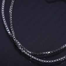 20 1mm, vintage Italian sterling silver 925 box chain necklace