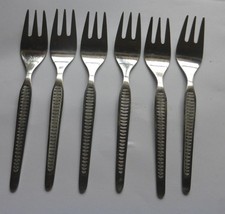 6 Stück kleine Gabel Kuchengabel DDR Besteck ABS rostfrei Linsen-Design 3 Zink