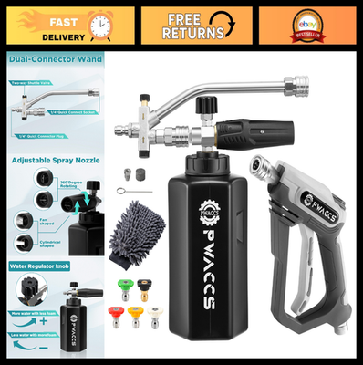 #ad Pressure Washer Foam Gun Kit Dual Connector 4000 PSI 1.5L Foam Cannon Car W $91.99