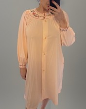 VTG Gilead Pink Nightgown Dress Size Small with Embroidery Cottagecore Grandma