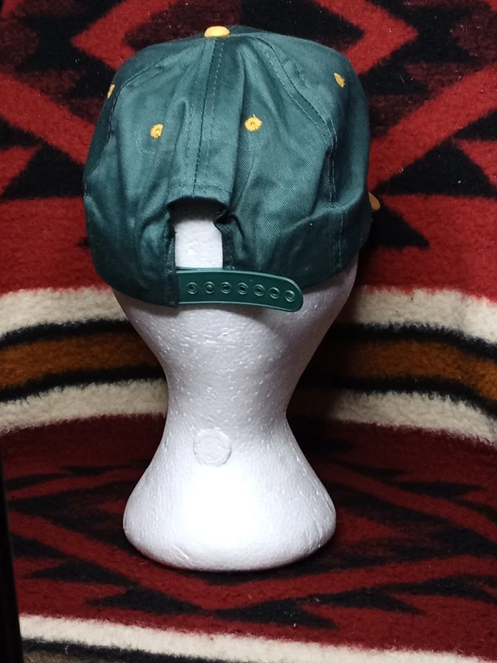 VTG 90s Kelly Green Yellow Espana Embroidered Baseball Snapback Y2K Style Hat - Image 3 of 4