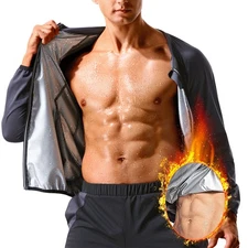 Men's Sauna Suit Sweat Vest Neoprene Shirt Body Shaper Weight Loss Waist Trainer