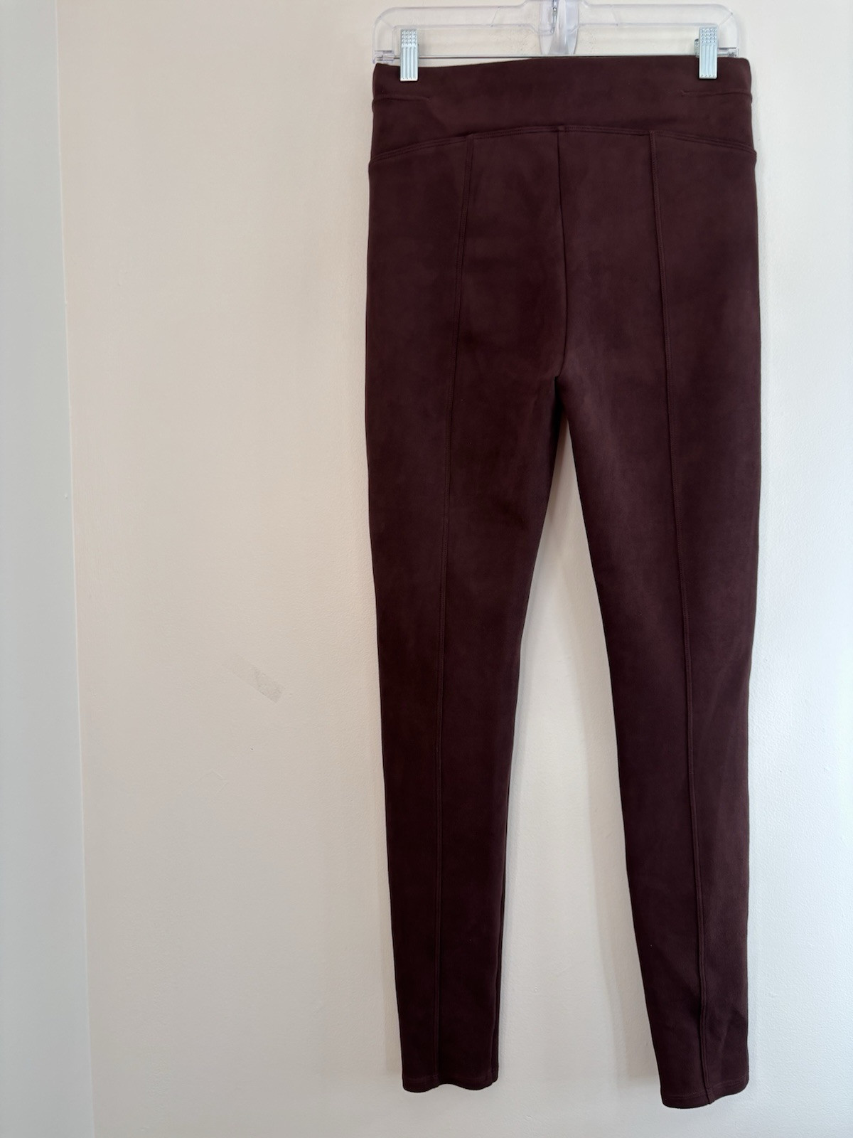 Spanx Leggings Faux Suede Women's Medium Tall Brown Caramel High Waist 28x30