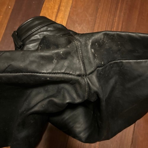 Men's Wear Schott Leather pants black Schott made in USA waist 32 inches - Picture 12 of 12