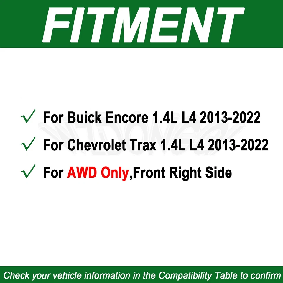 Front Right RH CV Axle Joint Assembly For Buick Encore Chevrolet Trax AWD 13-20 - Image 2 of 4