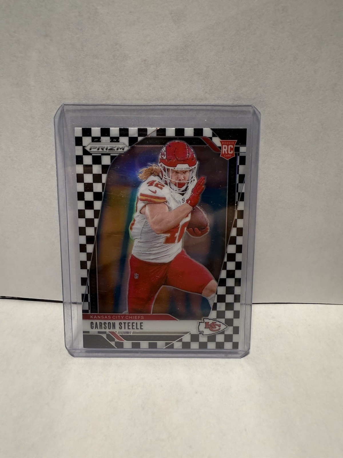 2024 Panini Prizm - Rookies Carson Steele #377 Black & White Checker Prizm (RC)