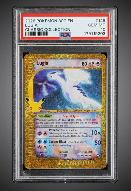2026 POKEMON 30C EN-30TH CELEBRATION CLASSIC COLLECTION #149 LUGIA PSA 10