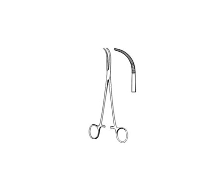 Green Cystic Duct Forceps, 8.5'', Fully Curved, Delicate, Premium