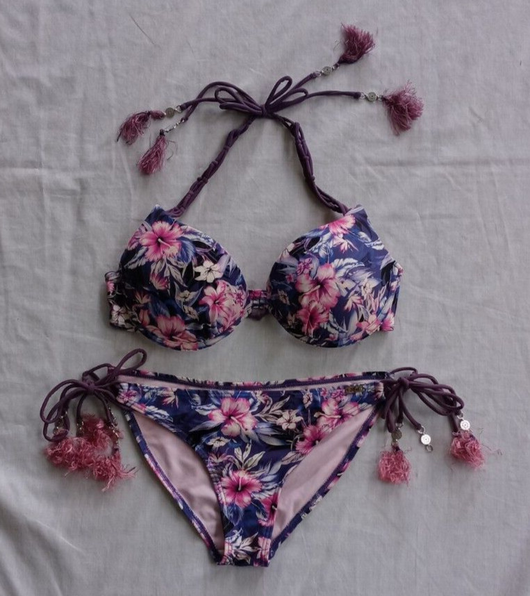 Summer Design 04 on Floral Triangle Bikini Swimsuit - Women's Beachwear for Summer Fun