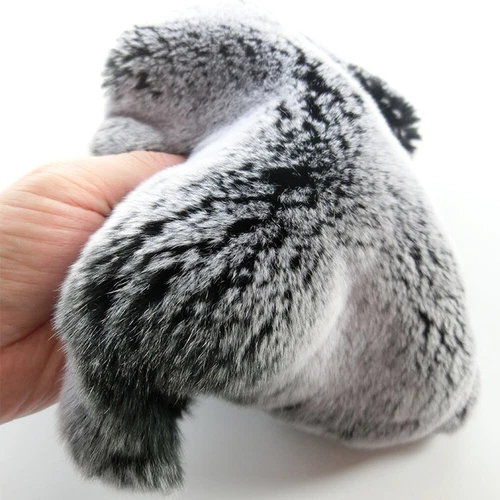 Genuine Rex Rabbit Skin Pelts Fur Hide Tanned Leather Craft Skin DIY Frost Black - Picture 3 of 8