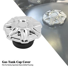 Chrome Gas Cap Fuel Oil Tank Cover Fit For Harley Sportster Dyna Softail V-Rod