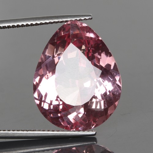 Bague Réglable En Kunzite Rose Synthétique - Forme Poire - Fabriquée Main En Inde - Cadeau Anniversaire, Noël, Saint-Valentin