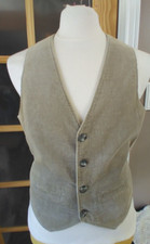 Vintage Corduroy Vest Blue Spruce Jammers Tan Button Front Retro Super Rare 70s