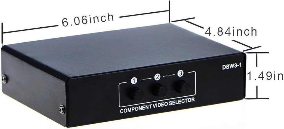 3 In 1 Out Component AV Video Switch Box, Composite 3 RCA AV Splitter ...