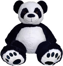 Anico 59" Tall 5 Feet Giant Plush Panda Bear with Embroidered Paws and Smiling