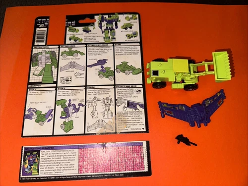 Vintage 1984 Transformers Construction Scrapper Hasbro G1 Figure Toy