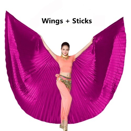 Women Belly Dance Wings Egyptian Belly Dancing Angel Isis Wings with Sticks - Picture 27 of 28