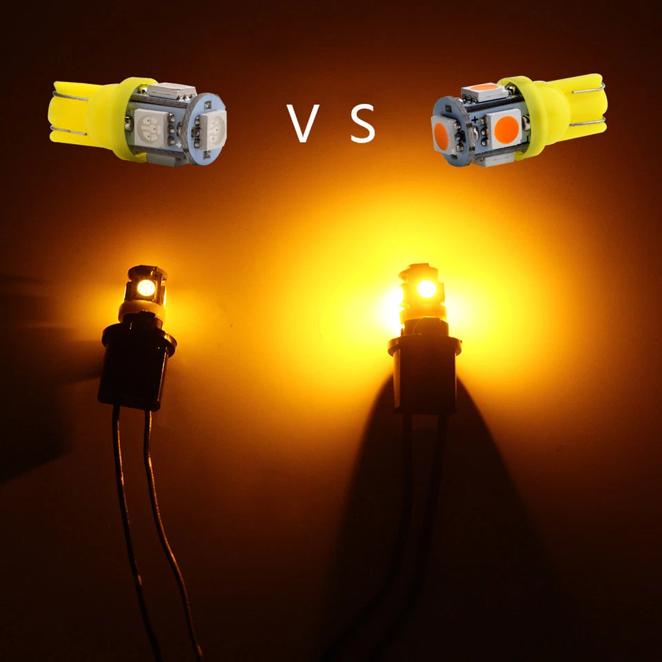 100Pcs High Bright Amber T10 5050 W5W 5SMD 194 168 LED Car Side Wedge Light 12V - Image 3 of 4