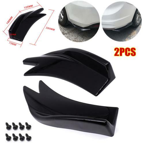 2PC×Car Rear Lip & Body Side Skirts Bumper Spoiler Diffuser Wrap Angle ...