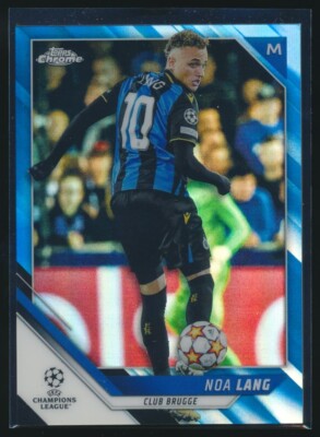 2021-22 Topps Chrome UEFA Champions #13 NOA LANG Blue Refractor 008/150 Brugge