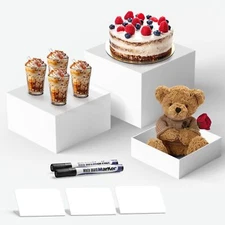 White Food Service Display Risers Display Stands for Party Catering and Buffet