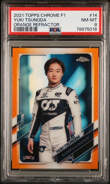Yuki Tsunoda 2021 Topps Chrome Formula 1 Orange Refractor