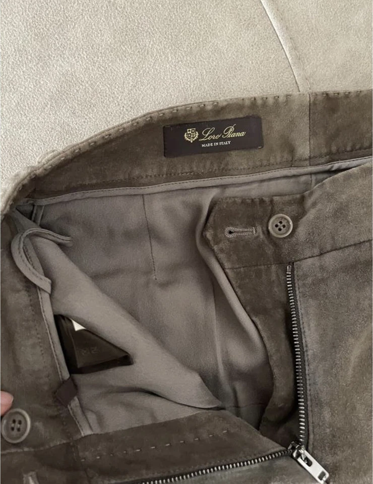 LORO PIANA WOMEN'S 100% LAMBSKIN LEATHER Brown FASHION PANTS SIZE: EU 38 - Image 3 of 4
