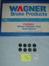 (NOS) WAGNER 13/16" BRAKE WHEEL CYLINDER CUPS LOT OF 8 EA - MADE IN USA!