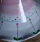 Vintage Italian Art Pottery 9" Umbrella Lid Hand-Painted Cherry Leave Canister  — photo 7