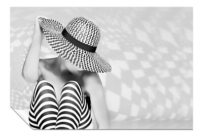 Abstraktes modernes schwarz-weißes Zebra Frau Poster Wandbild Wohndeko