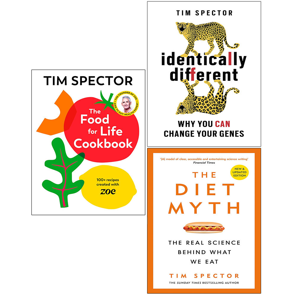 Professor Tim Spector Collection 3 Books Set  Food For, Identically Different