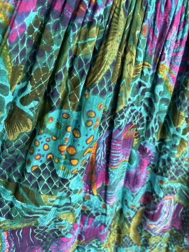 PHOOL Vintage Indio Vestido de Algodón Talla 12 Grande Azul Tiras Estampado Pez Tinte de Corbata - Imagen 3 de 14