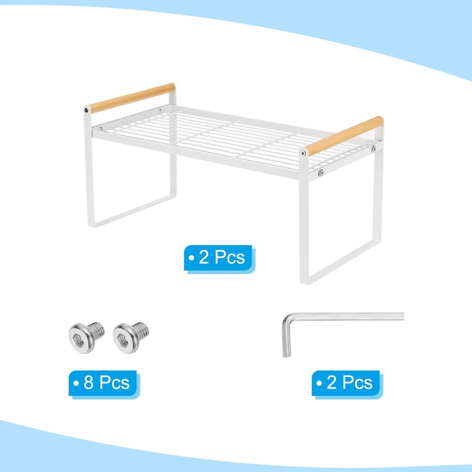 Kitchen Organizer Shelves 2 Pack Stackable Shelves